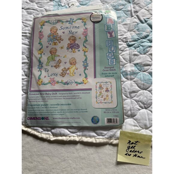 Dimensions Baby Quilt Cross Stitch Kit "Someone New To Love" 34" x 43" - Picture 3 of 11